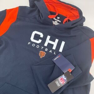 Fanatics Chicago Bears NFL Football Navy Orange Hoodie Mens Large